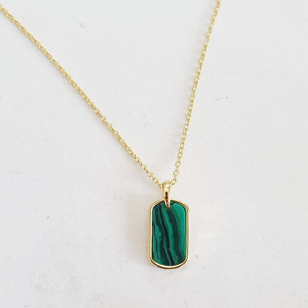 Gorjana green malachite Griffin gem necklace